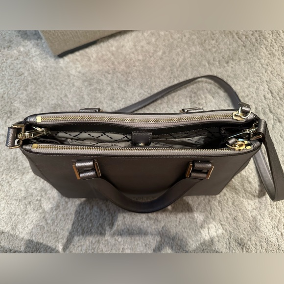 Kate Spade ♠️ Newbury Lane Small Loden Satchel - Metallic Grey - Picture 12 of 16